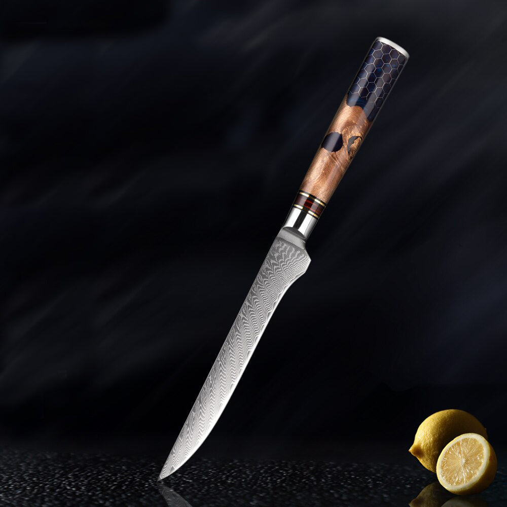 Kiba Damascus Honesuki - Boning Knife