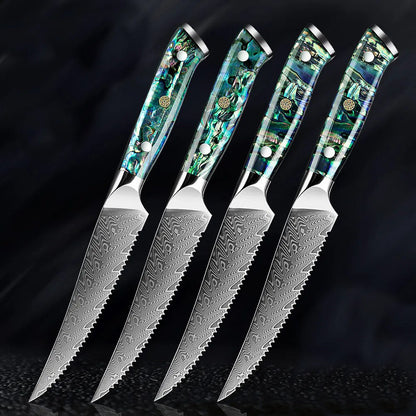 Aonami Damascus Steak Knife Bundle