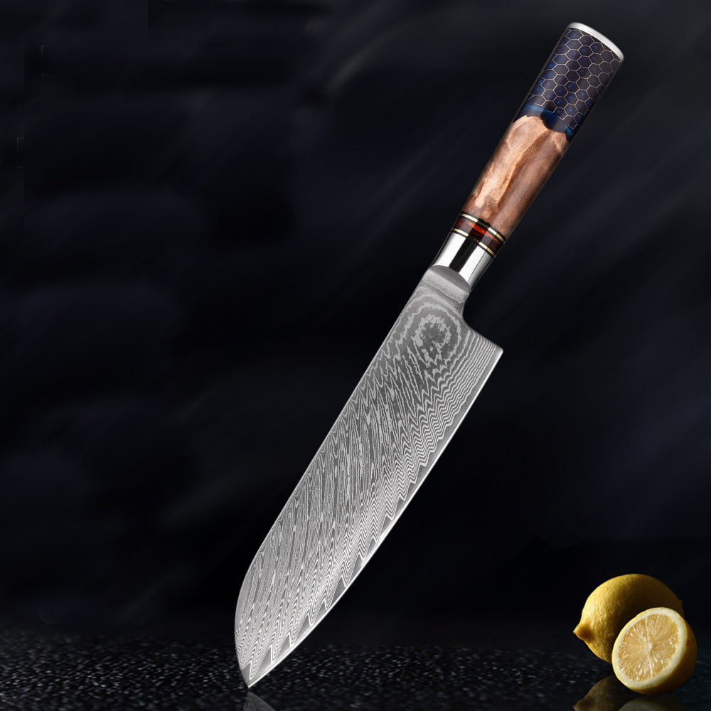 Kiba Damascus Santoku
