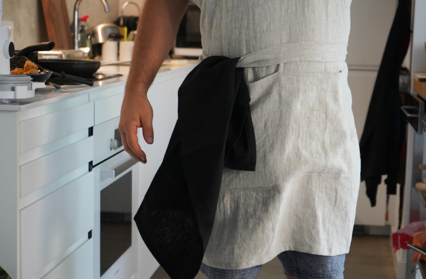 Linen Kitchen Apron – Natural Beige