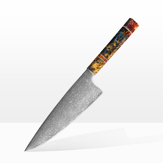 Mahou Damascus Butcher Knife