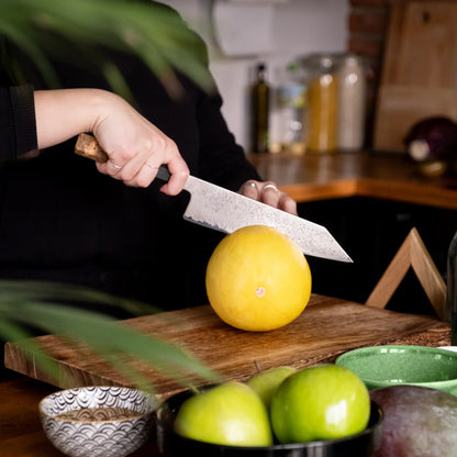 Couteau de chef Bunka 20 cm  – Seki Kyuba NIJI Bleu méditerranéen