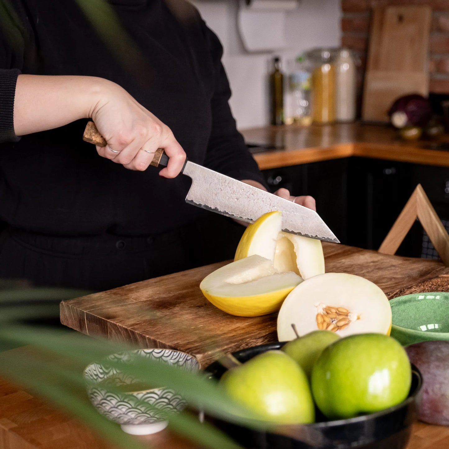 Couteau de chef Bunka 20 cm  – Seki Kyuba NIJI Bleu méditerranéen