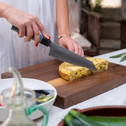 Couteau de Chef Bunka 18 cm –  Seki Kyuba KATA Bleu méditerranéen
