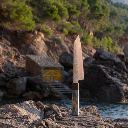 Couteau de Chef Bunka 18 cm –  Seki Kyuba KATA Bleu méditerranéen