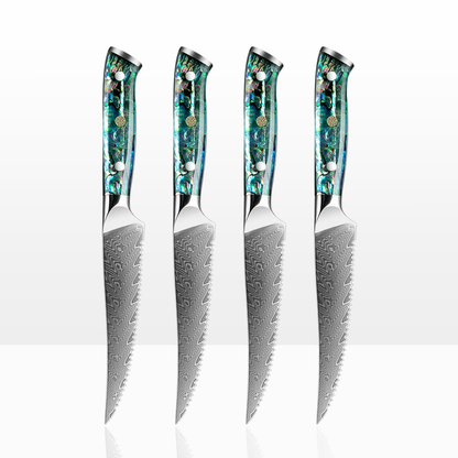 Aonami Damascus Steak Knife Bundle