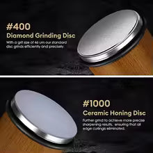 Rolling Knife Sharpener with 400/1000 Diamond Stone & Angle Guide