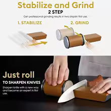 Rolling Knife Sharpener with 400/1000 Diamond Stone & Angle Guide