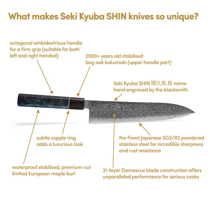 Takumi Raijin SHIN Chef’s Gyuto 21cm – Mediterranean Blue